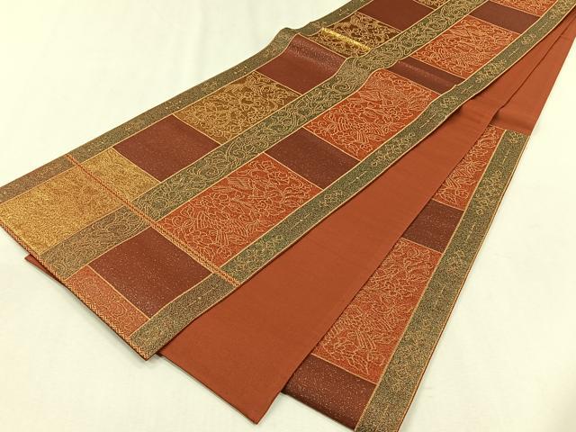 平和屋着物◎六通柄袋帯 花鳥文 金糸 正絹 逸品 CABH7507yk