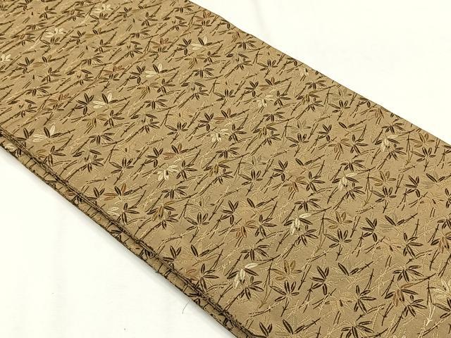 平和屋着物◎アンティーク 大正ロマン 丸帯 笹 金糸 正絹 逸品 CABH7509yk