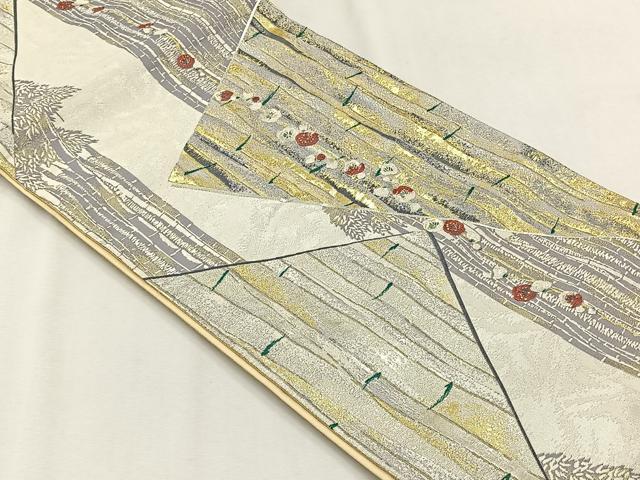 平和屋着物◎六通柄袋帯 江戸の粋 金銀糸 正絹 逸品 CABH7512yk