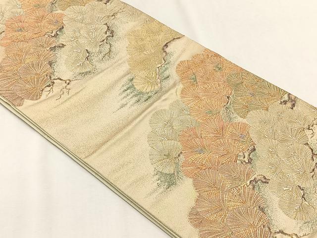 平和屋着物◎六通柄袋帯 千歳翠明文 金銀糸 正絹 逸品 CABH7522yk