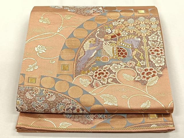 平和屋着物◎六通柄袋帯 狩座青海 こだい箔 正絹 逸品 CABH7523yk