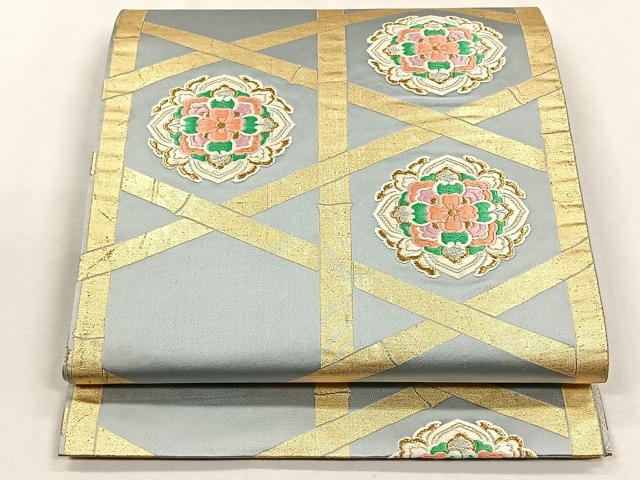 平和屋着物◎六通柄袋帯 唐織 新華文 金糸 正絹 逸品 CABH7524yk