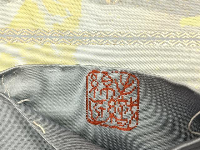 平和屋着物◎六通柄袋帯 枝花文 銀糸 正絹 逸品 CABH7551yk
