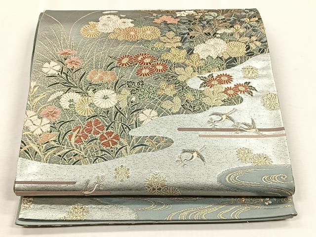 平和屋着物◎六通柄袋帯 宝祥錦 金銀糸 正絹 逸品 CABH7569yk