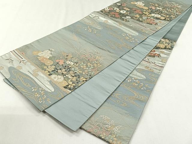 平和屋着物◎六通柄袋帯 宝祥錦 金銀糸 正絹 逸品 CABH7569yk