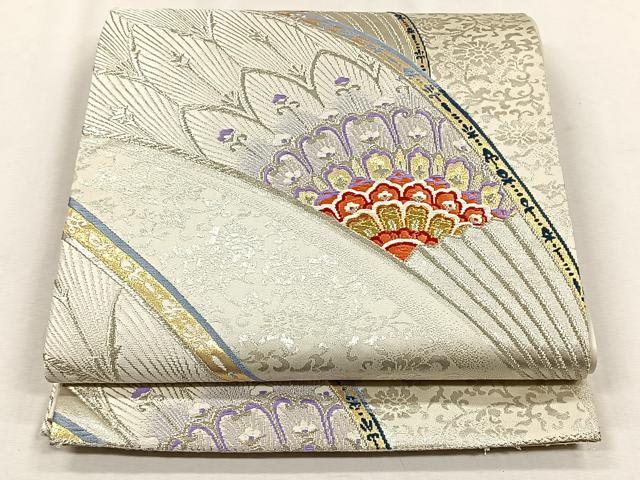 平和屋着物◎両面 六通柄袋帯 唐織 花唐草文 金銀糸 正絹 逸品 CABH7589yk