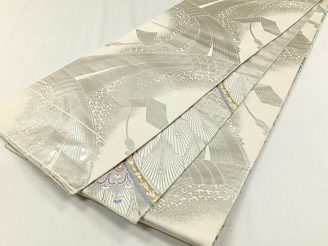 平和屋着物◎両面 六通柄袋帯 唐織 花唐草文 金銀糸 正絹 逸品 CABH7589yk