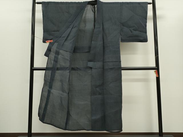平和屋着物*夏物 男性 本場小千谷ちぢみ 蝋色 麻 逸品 CABH7606ze