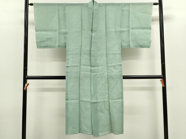 平和屋着物*夏物 男性 色無地 紗 錆青磁色 麻 逸品 CABH7607ze