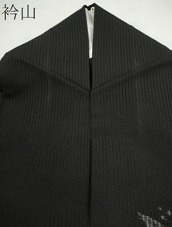 平和屋着物*夏物 小紋 縦絽 舞花文 黒地 正絹 逸品 CABH7612ze