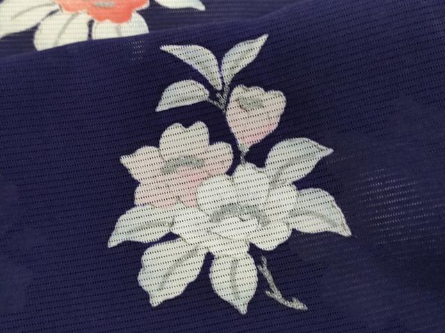 平和屋着物*夏物 小紋 絽 枝花文 銀彩 正絹 逸品 CABH7613ze