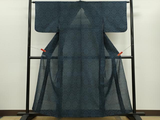 平和屋着物*夏物 本場大島紬 夏大島 亀甲花文 正絹 逸品 CABH7617ze