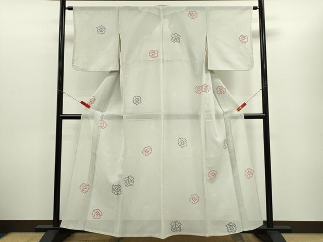 平和屋着物*夏物 小紋 紗 舞花文 正絹 逸品 CABH7618ze