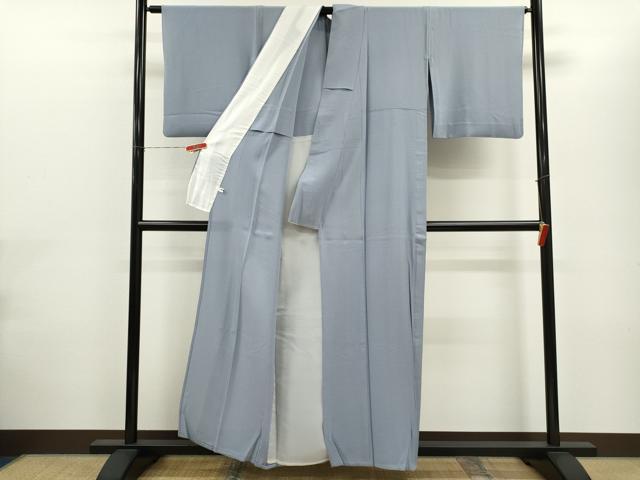 平和屋着物*夏物 色無地 絽縮緬 暁鼠色 正絹 逸品 CABH7629ze