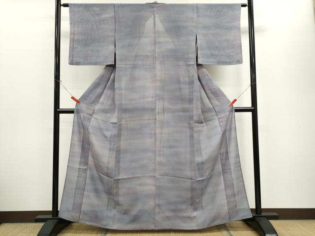 平和屋着物*夏物 小紋 絽 作家物 暈し染め 正絹 逸品 CABH7646ze