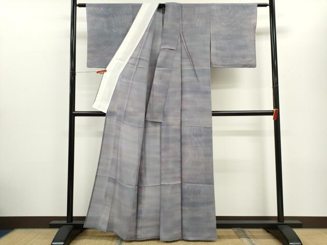 平和屋着物*夏物 小紋 絽 作家物 暈し染め 正絹 逸品 CABH7646ze