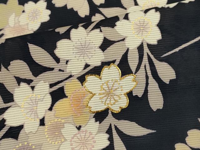平和屋着物*夏物 訪問着 絽 駒刺繍 枝垂れ桜文 暈し染め 金彩 正絹 逸品 CABH7653ze