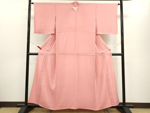 平和屋着物*夏物 色無地 縦絽 紅梅色 正絹 逸品 未使用 CABH7659ze