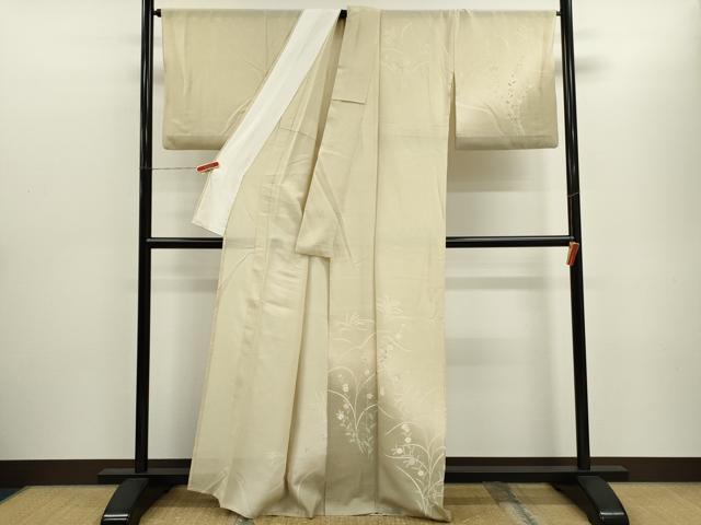 平和屋着物*夏物 訪問着 絽紬 草花文 暈し染め 正絹 逸品 CABH7660ze