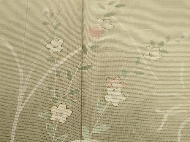 平和屋着物*夏物 訪問着 絽紬 草花文 暈し染め 正絹 逸品 CABH7660ze