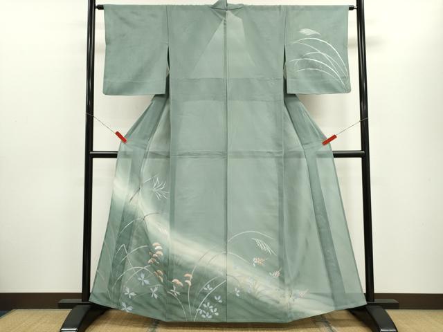 平和屋着物*夏物 訪問着 草木文 暈し染め 金銀彩 正絹 逸品 CABH7662ze