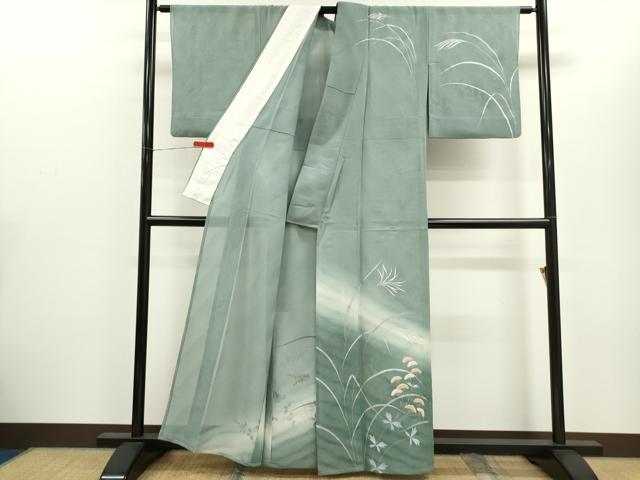 平和屋着物*夏物 訪問着 草木文 暈し染め 金銀彩 正絹 逸品 CABH7662ze