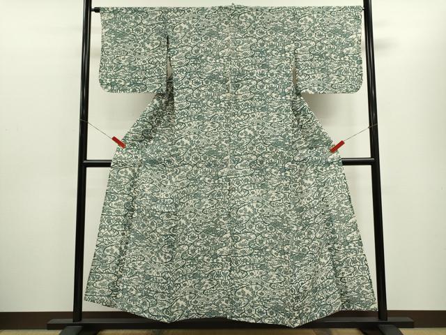 平和屋着物*夏物 小紋 絹紅梅 型染め 御所解文 正絹 逸品 CABH7663ze