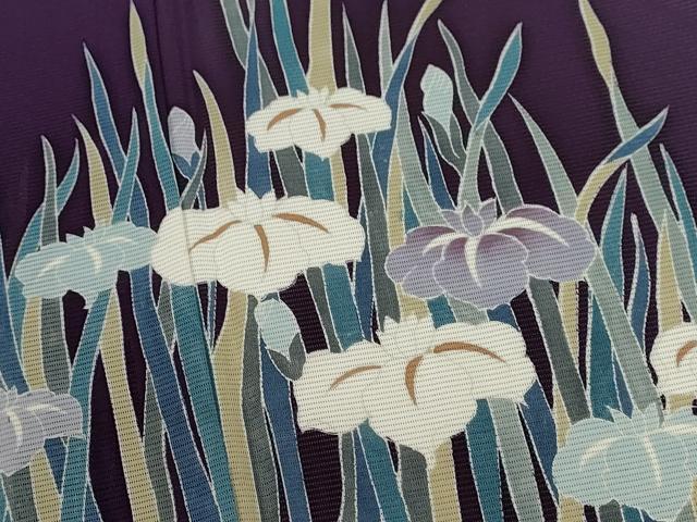 平和屋着物*夏物 訪問着 絽 友禅 流水燕子花 正絹 逸品 未使用 CABH7669ze