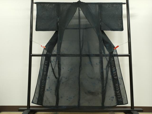 平和屋着物*夏物 小紋 紗 枝花文 正絹 逸品 CABH7671ze