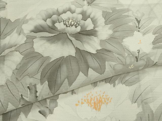 平和屋着物*夏物 訪問着 絽 手描き 枝花文 正絹 逸品 CABH7695ze