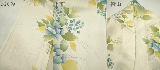 平和屋着物*夏物 小紋 絽 枝花文 銀彩 正絹 逸品 CABH7700ze