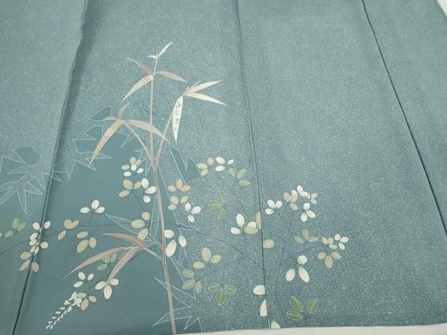 平和屋着物*夏物 訪問着 絽 友禅 笹竹草花文 正絹 逸品 CABH7702ze