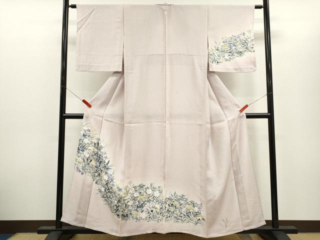 平和屋着物*夏物 訪問着 絽 手描き 草花文 暈し染め 正絹 逸品 CABH7706ze
