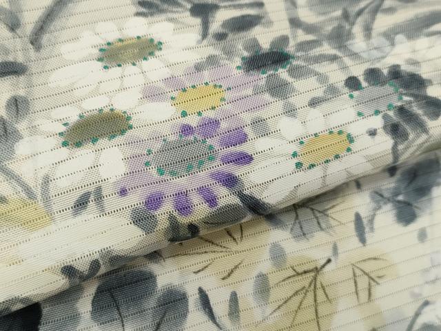 平和屋着物*夏物 訪問着 絽 手描き 草花文 暈し染め 正絹 逸品 CABH7706ze