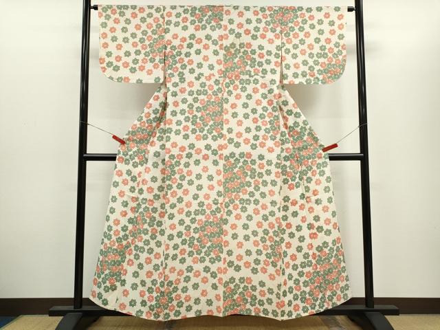 平和屋着物*夏物 小紋 絽 楓文 正絹 逸品 CABH7711ze