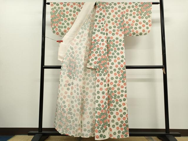 平和屋着物*夏物 小紋 絽 楓文 正絹 逸品 CABH7711ze