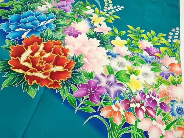 平和屋本店●お引きずり・お引き摺り・引き振袖 和装 結婚式 舞妓 芸妓 芸者 衣装 駒刺繍 草花文 暈し染め 金彩 CABH7715ze