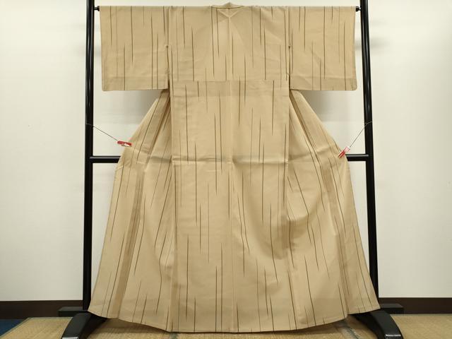 平和屋着物*夏物 紗紬 変わり縞 正絹 逸品 CABH7752ze