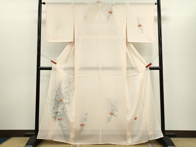 平和屋着物*夏物 訪問着 絽 枝花文 暈し染め 正絹 逸品 未使用 CABH7760ze