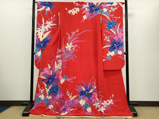 平和屋本店●お引きずり・お引き摺り・引き振袖 和装 結婚式 舞妓 芸妓 芸者 衣装 草花文 金彩 CABH7770ze