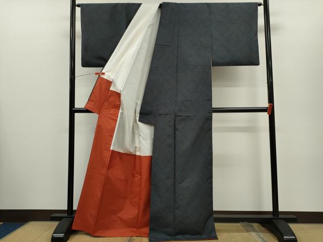 平和屋着物■本場大島紬 9マルキ 菱重ね文 正絹 逸品 CABH7781ze