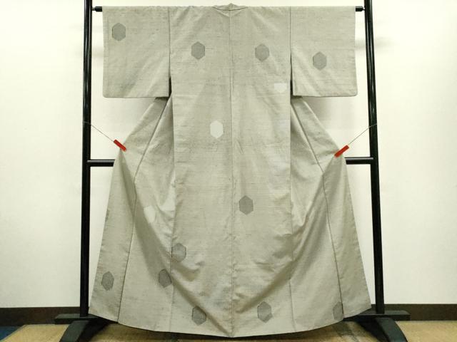平和屋着物■上質な紬 亀甲文 正絹 逸品 CABH7786ze