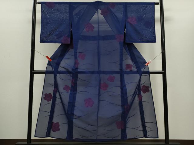 平和屋着物*夏物 小紋 紗 舞花文 正絹 逸品 CABH7816ze