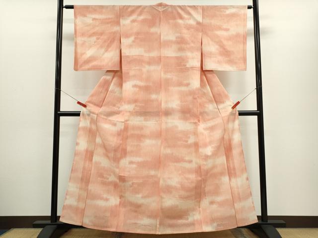 平和屋着物*夏物 小紋 芝草紋紗 暈し染め 正絹 逸品 CABH7824ze