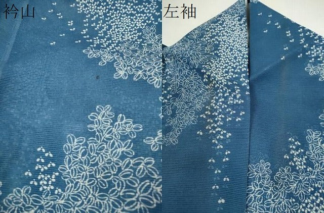 平和屋着物*夏物 小紋 絽 草木文 洗える着物 CABH7845ze