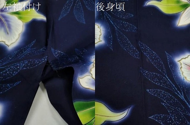 平和屋着物∴夏物 浴衣 ラメ カトレア 銀彩 綿 逸品 CABH7869ze