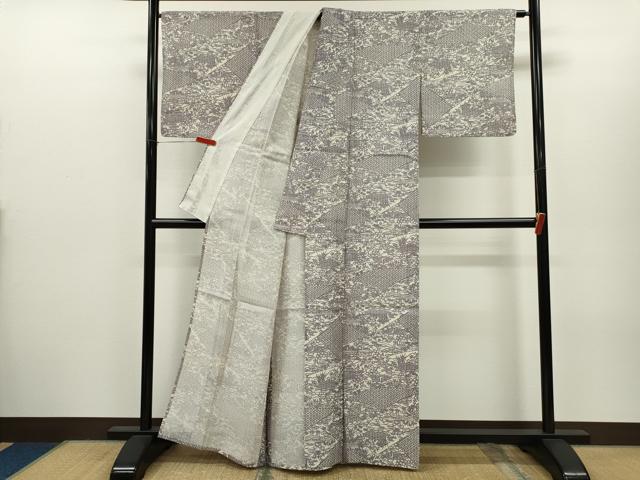 平和屋着物*夏物 小紋・浴衣兼用 絹紅梅 切嵌御所解文 絹綿 逸品 CABH7876ze