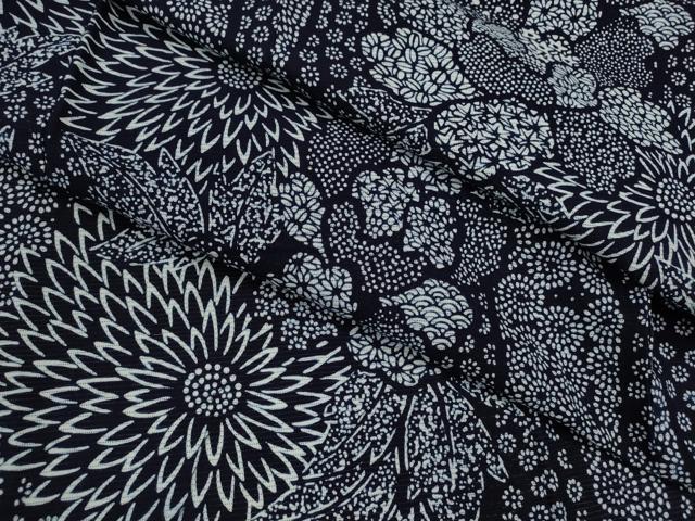 平和屋着物∴夏物 浴衣 綿絽 注染 立涌草花文 綿 逸品 CABH7891ze