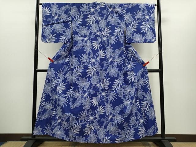 平和屋着物∴夏物 浴衣 三勝染 ハイビスカス 綿 逸品 CABH7898ze