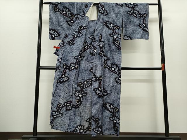 平和屋着物∴夏物 浴衣 有松鳴海絞り 枝花文 綿 逸品 未使用 CABH7909ze